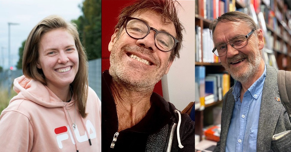 De tre slutnominerade till Dyslexipriset 2021 är från vänster Johanna Gustafsson, Niklas Hyland och Torbjörn Lundgren. Fotografer från vänster: Julia Sjöberg, Niklas Hyland och Ester Hedberg.