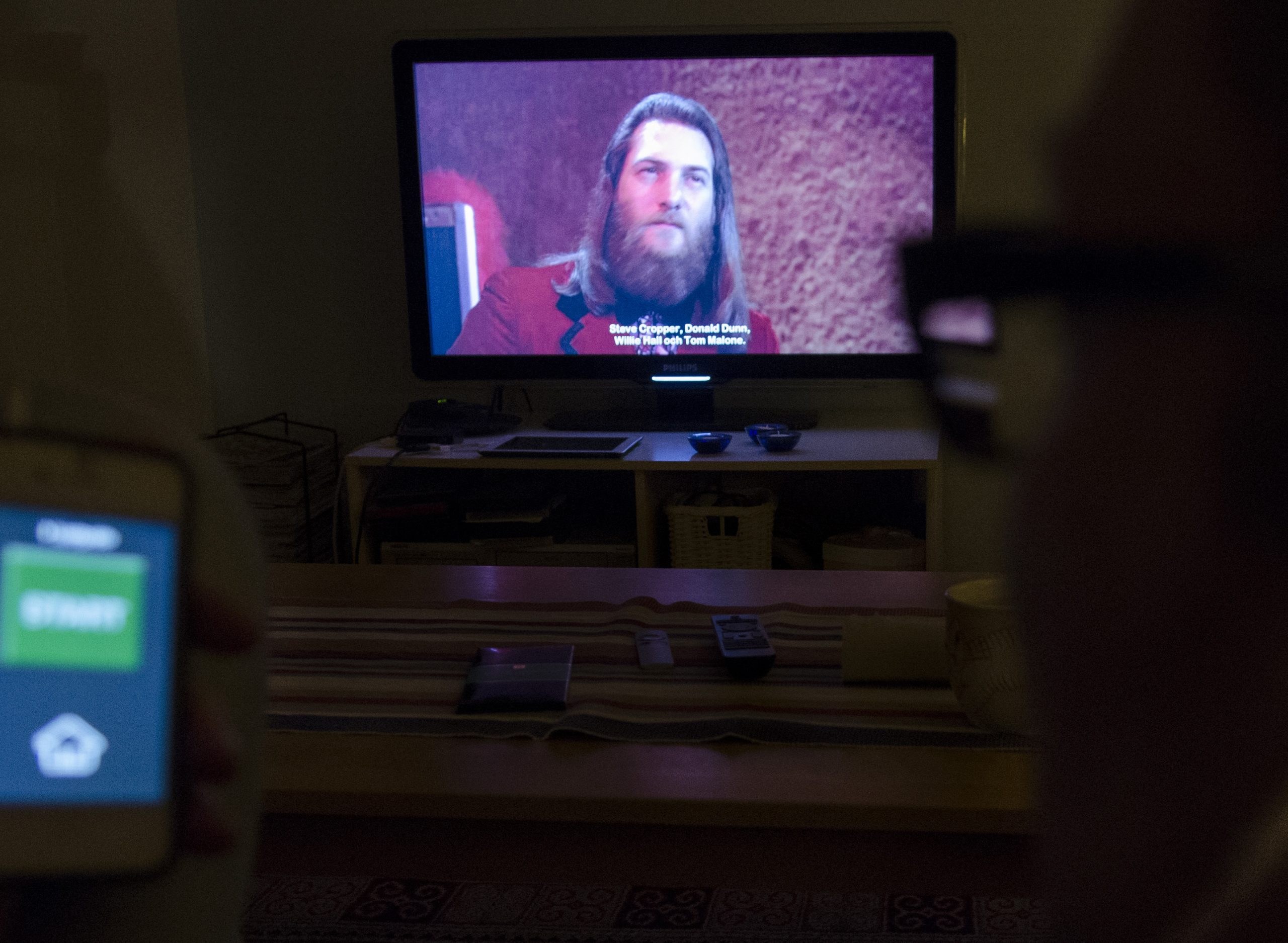 Bild på TV skärm med textad film