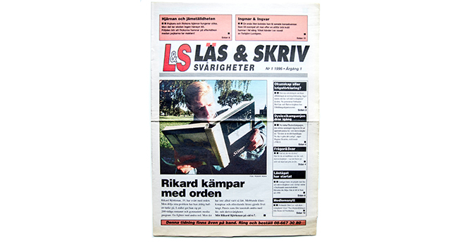 På bilden framsidan av L&S första nummer med artikel "Rikard kämpar med orden".