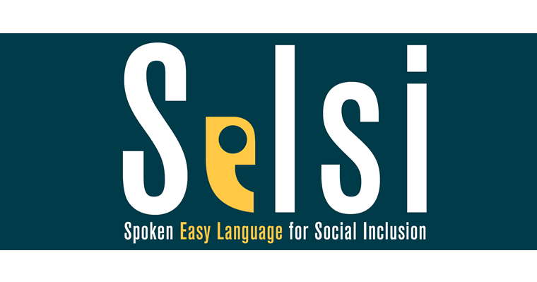 SELSI:s logotyp har mörkt blå bakgrund och bokstäver i ljust.